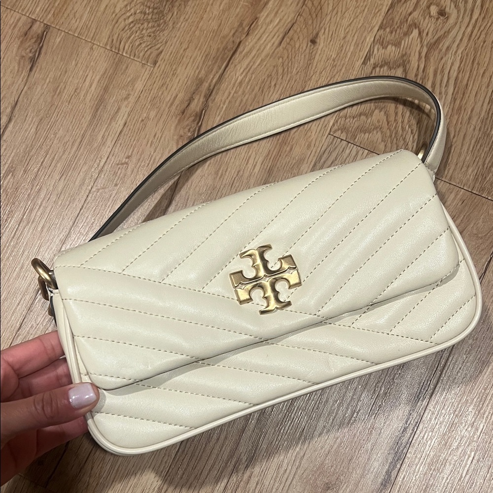 Tory Burch Ivory Quilted Shoulder Bag